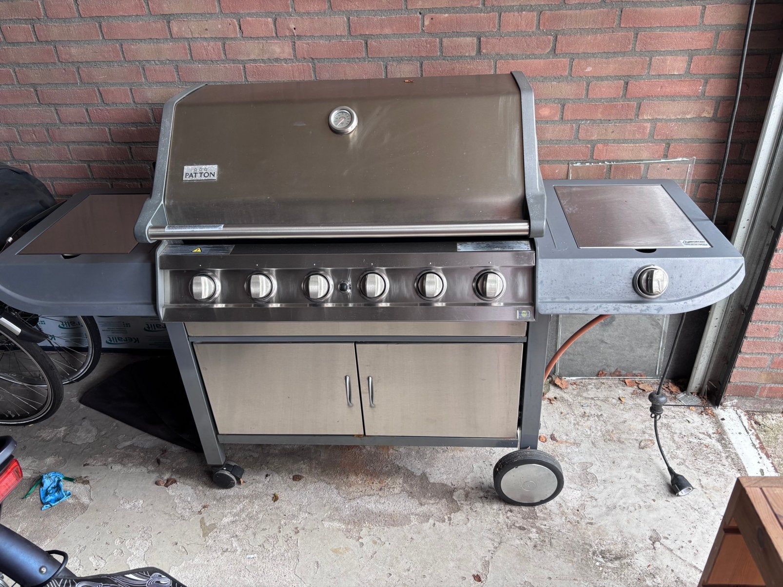 Patton Gasbarbecue met 6 branders + pan brander, Tuin en Terras, Ophalen, Zo goed als nieuw