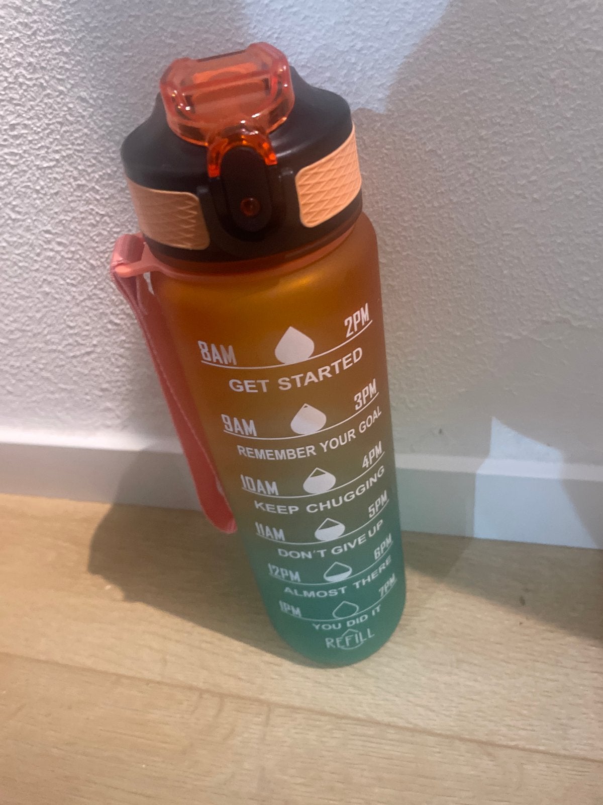 Motiverende drinkfles met tijdmarkeringen - 900ml, Ophalen of Verzenden, Nieuw