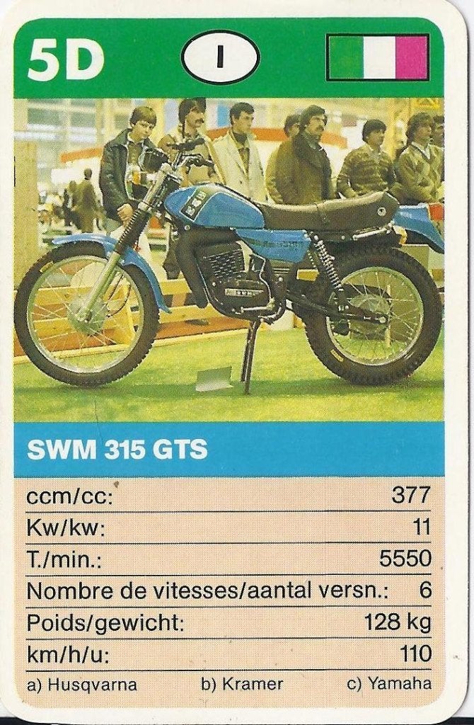 X17 motorkaartje 5d swm 315 gts, Ophalen of Verzenden, Zo goed als nieuw, Auto's