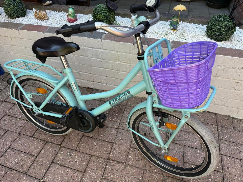 Alpina Cargo Kinderfiets - Lichtblauw met Mandje, Ophalen, Gebruikt, Terugtraprem, 16 tot 20 inch
