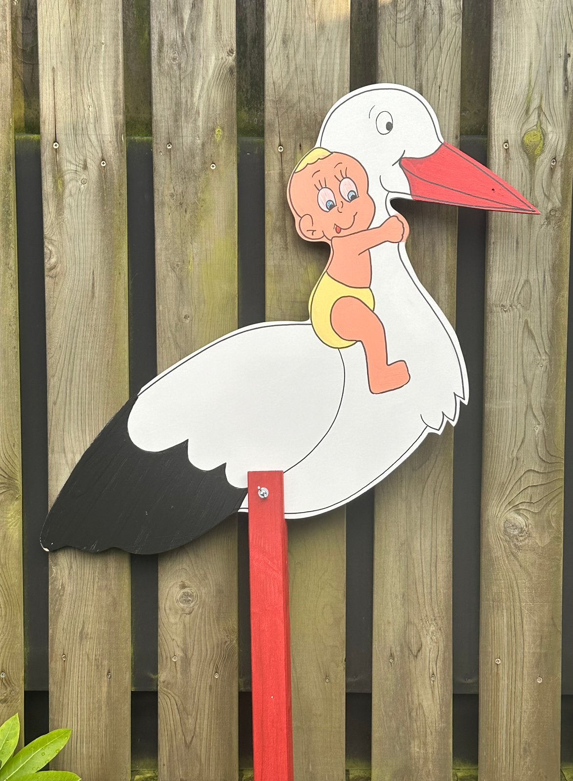 Te huur: Geboortebord ooievaar (meerdere), Kinderen en Baby's, Kraamcadeaus en Geboorteborden, Ophalen, Zo goed als nieuw, Geboortebord