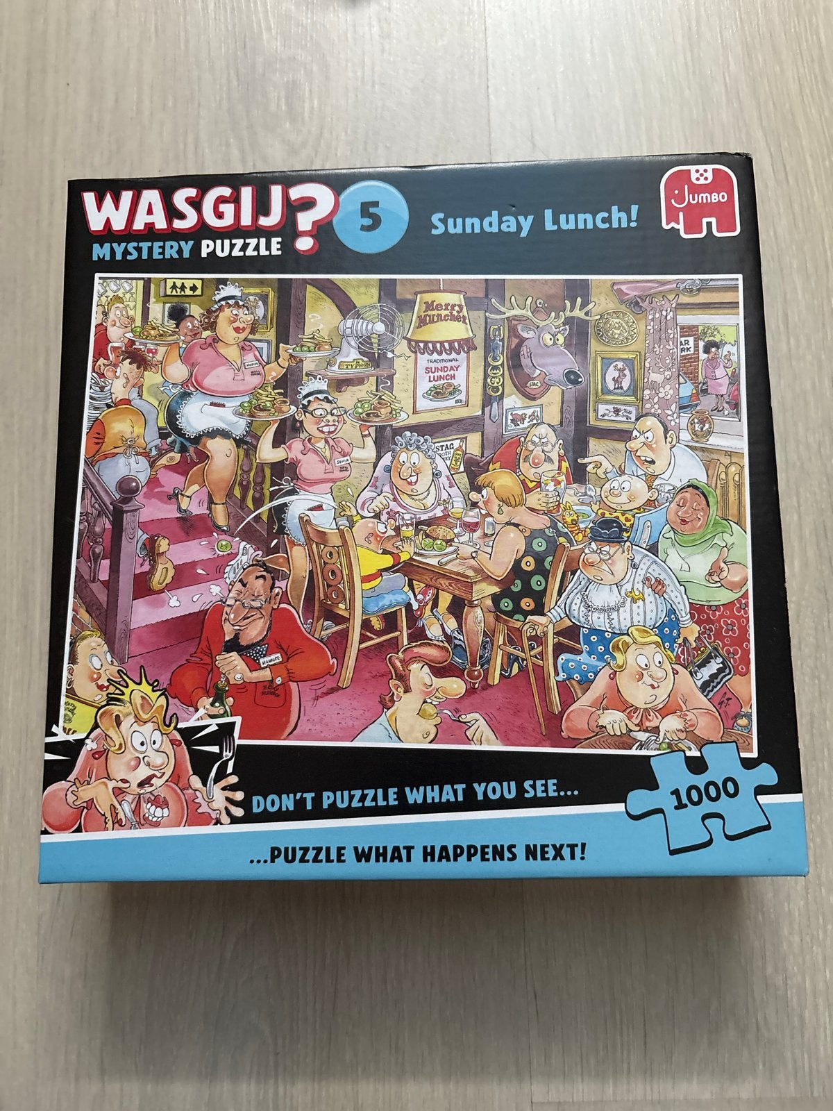 Wasgij? Mystery 5: Sunday Lunch! 1000 stukjes puzzel, Ophalen of Verzenden, Zo goed als nieuw, Legpuzzel