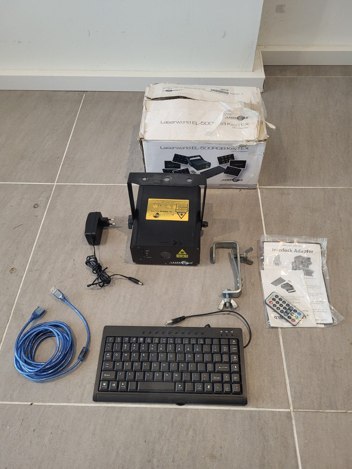 Laserworld EL500RGB KeyTex laser tekstprojector, Ophalen of Verzenden, Zo goed als nieuw, Laser, Kleur