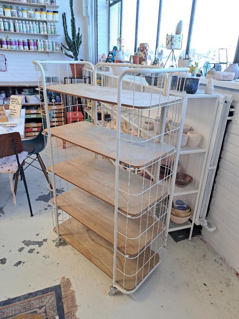 Vintage Bakkerskar bakkerskast verrijdbare stelling, Huis en Inrichting, Kasten | Stellingkasten, Ophalen, Gebruikt