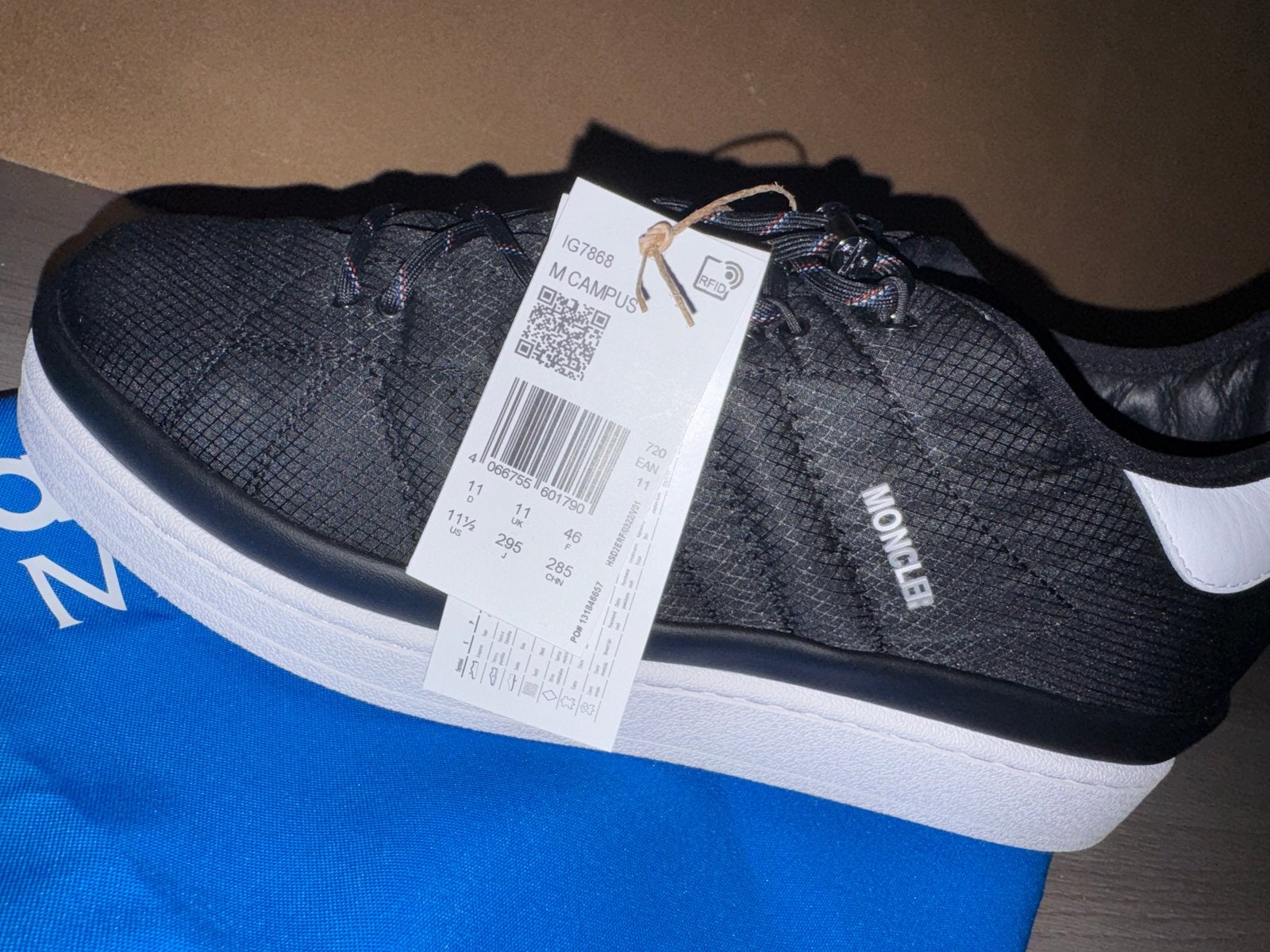 Moncler x Adidas Campus Sneakers - Maat 46, Ophalen, Nieuw, Zwart, Sneakers of Gympen