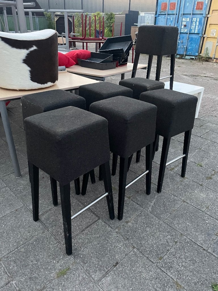 7x Barkruk Laag, Huis en Inrichting, Ophalen, 60 tot 90 cm, X, Gebruikt