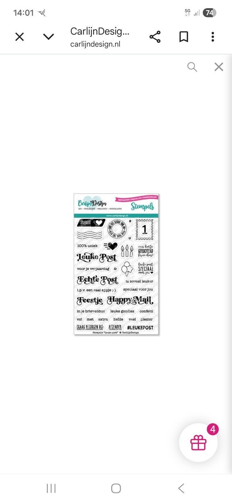 GEZOCHT....Carlijn Design Clearstamps CDST 0074 - Leuke Post, Ophalen of Verzenden