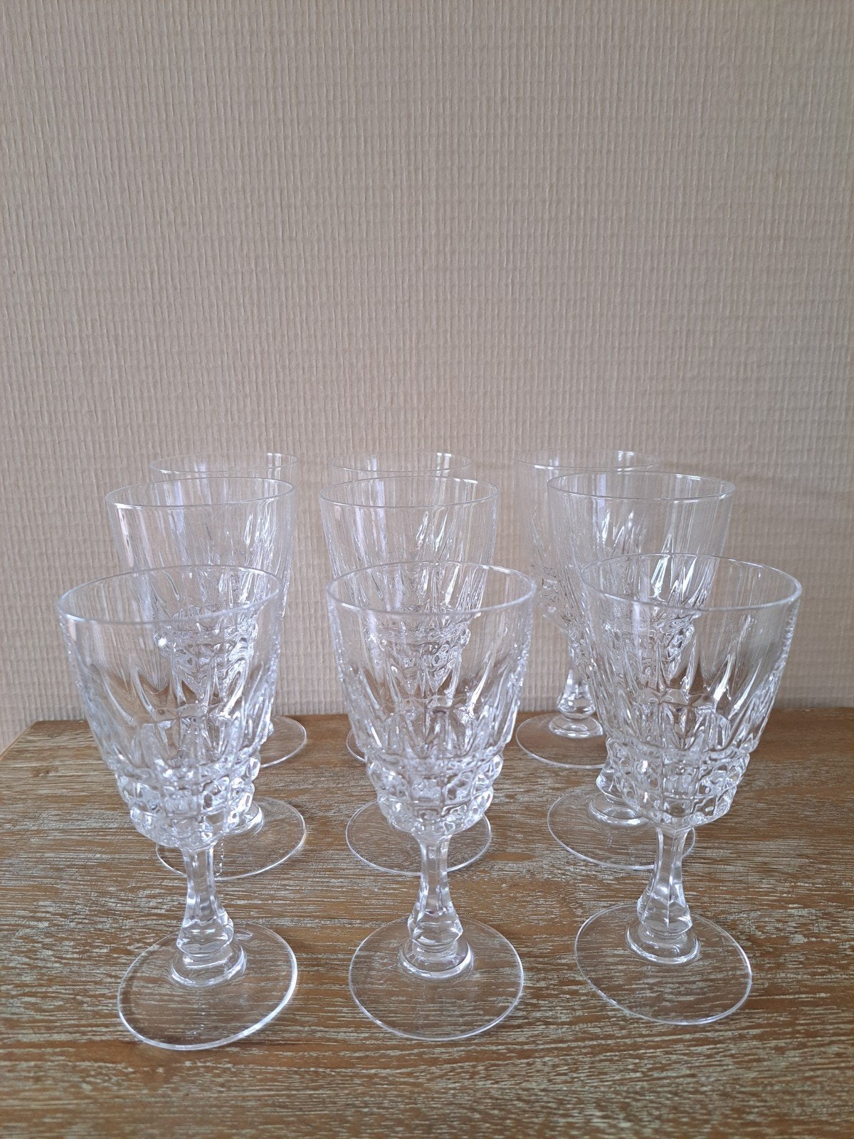 Set vintage wijnglazen van Cristal d'Arques Pompadour, Ophalen of Verzenden