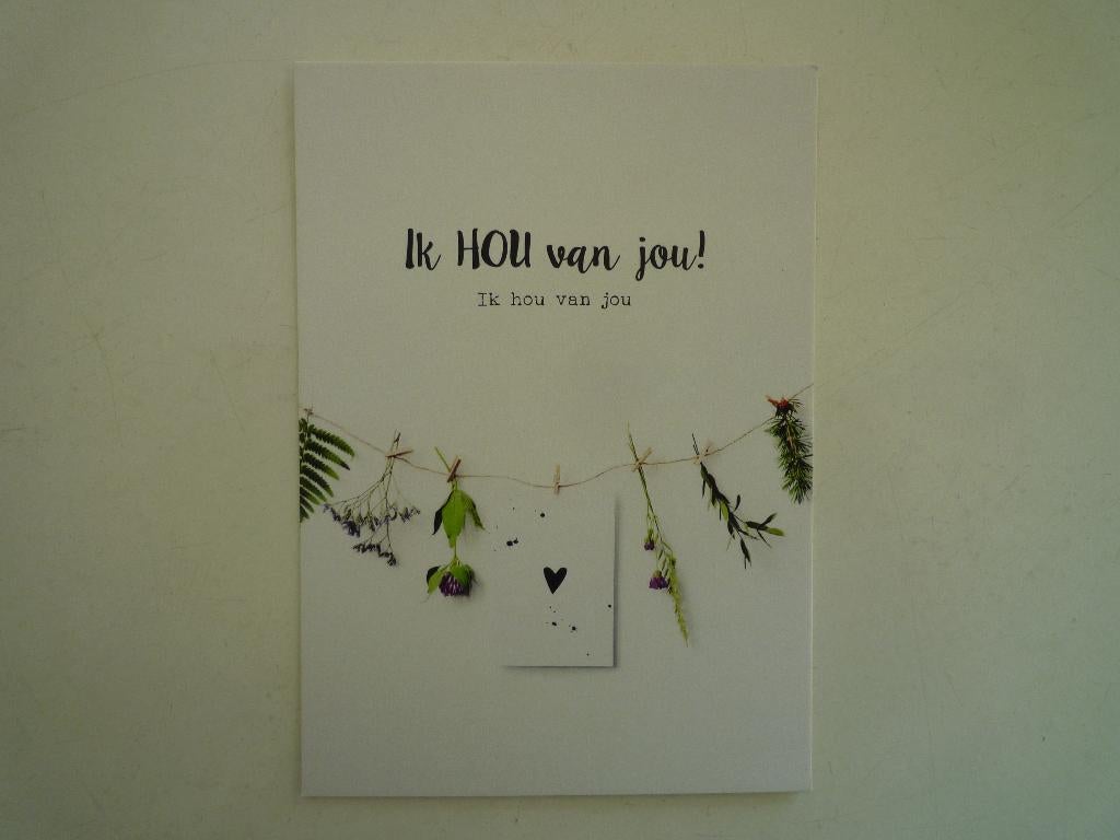 Kaart met tekst ik hou van jou, Ophalen of Verzenden, Voor 1920, Overige thema's