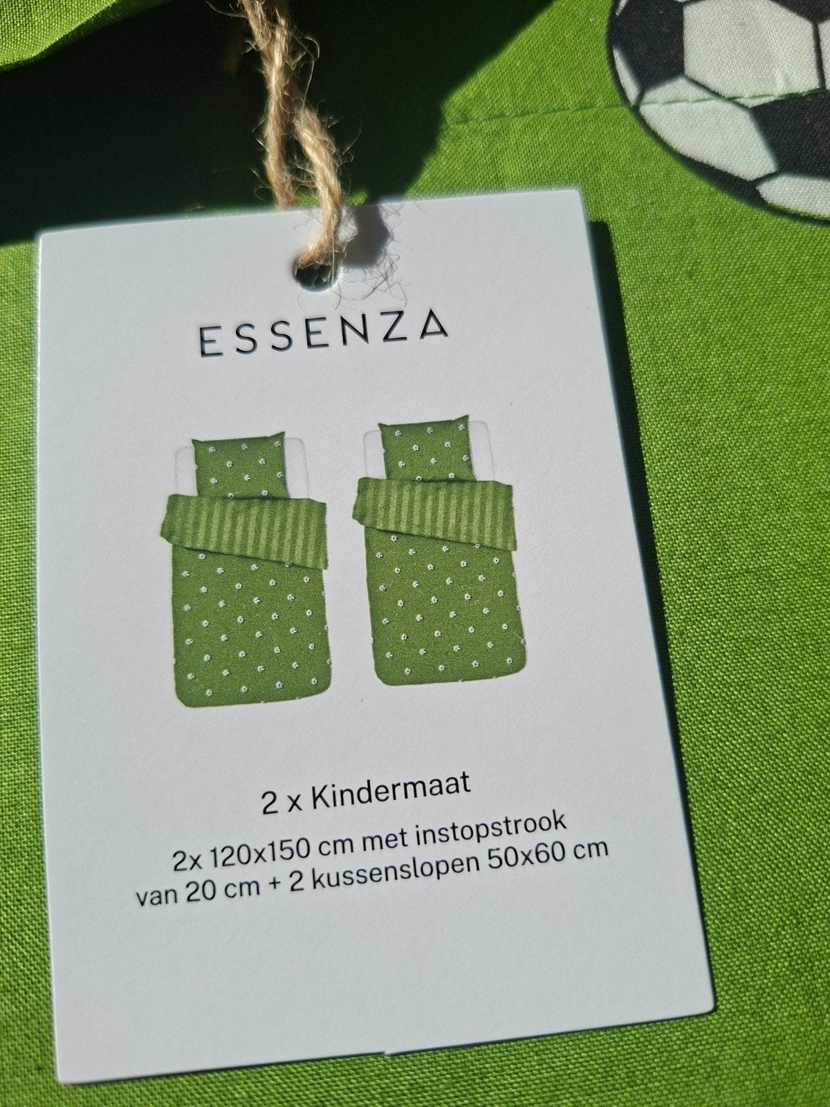 Essenza Voetbal Dekbedovertrek Kindermaat Nieuw 2x, Inclusief kussenslopen, Eenpersoons, Dekbedovertrek, Katoen