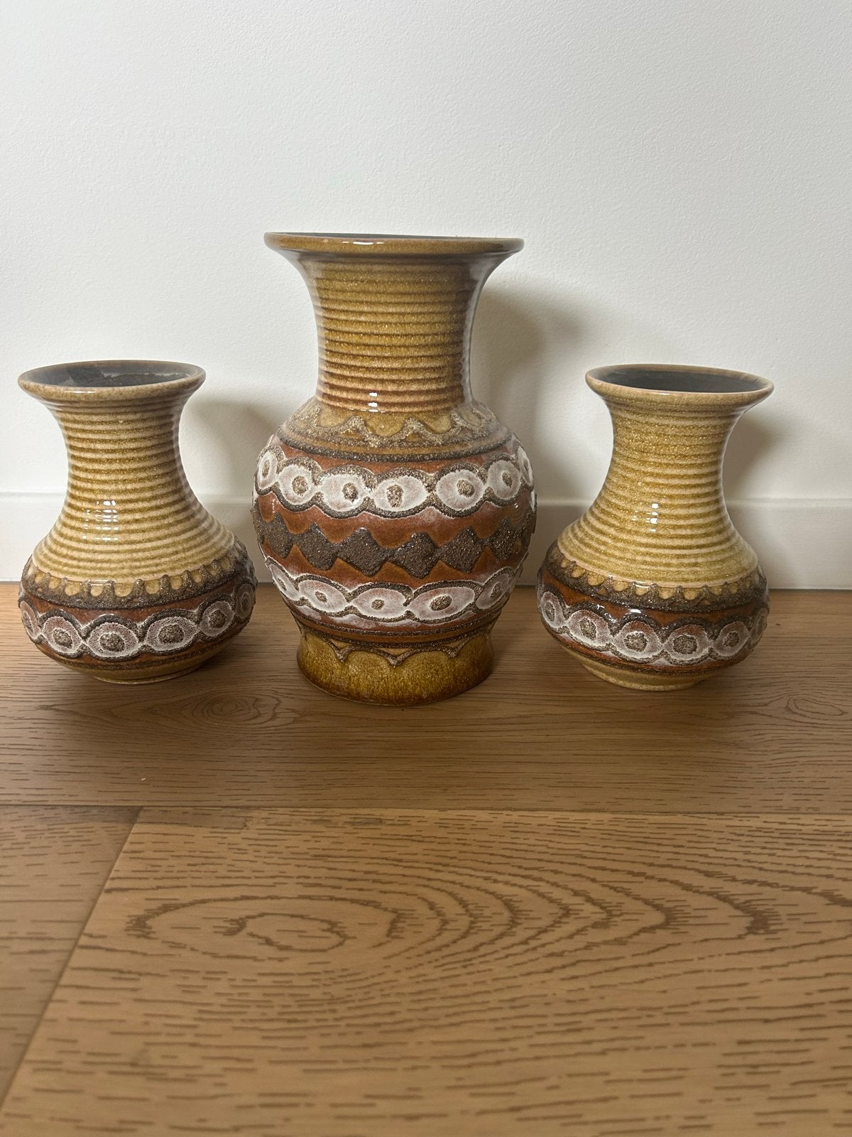 Set van 3 vintage West Germany vazen - Fat Lava stijl, Ophalen of Verzenden