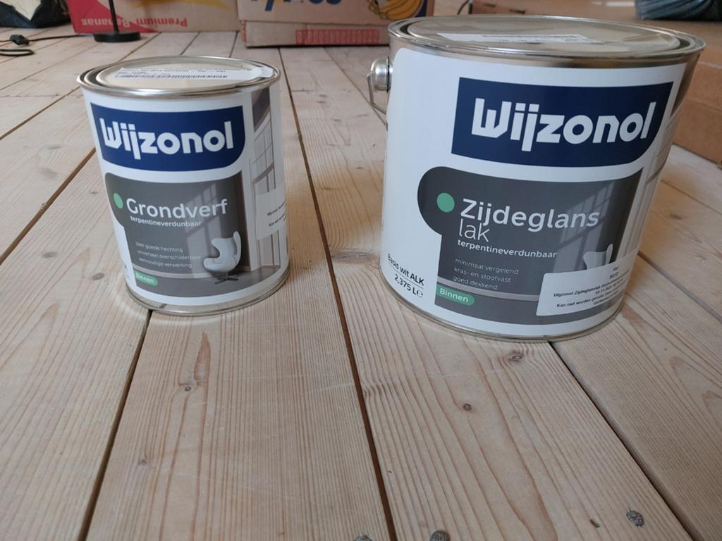 Wizonol Grondverf en Zijdeglanslak RAL 9010 Reinweiss, Ophalen, Nieuw, Wit