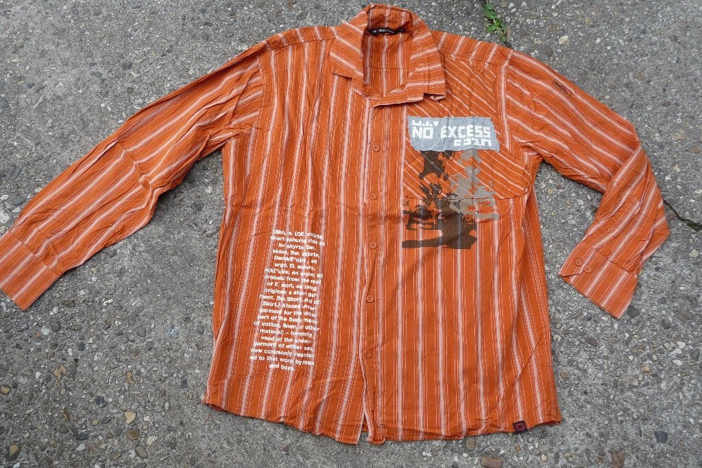 Heren oranje overhemd no excess vintage maat XL, Oranje, Ophalen of Verzenden, No Excess, Gedragen
