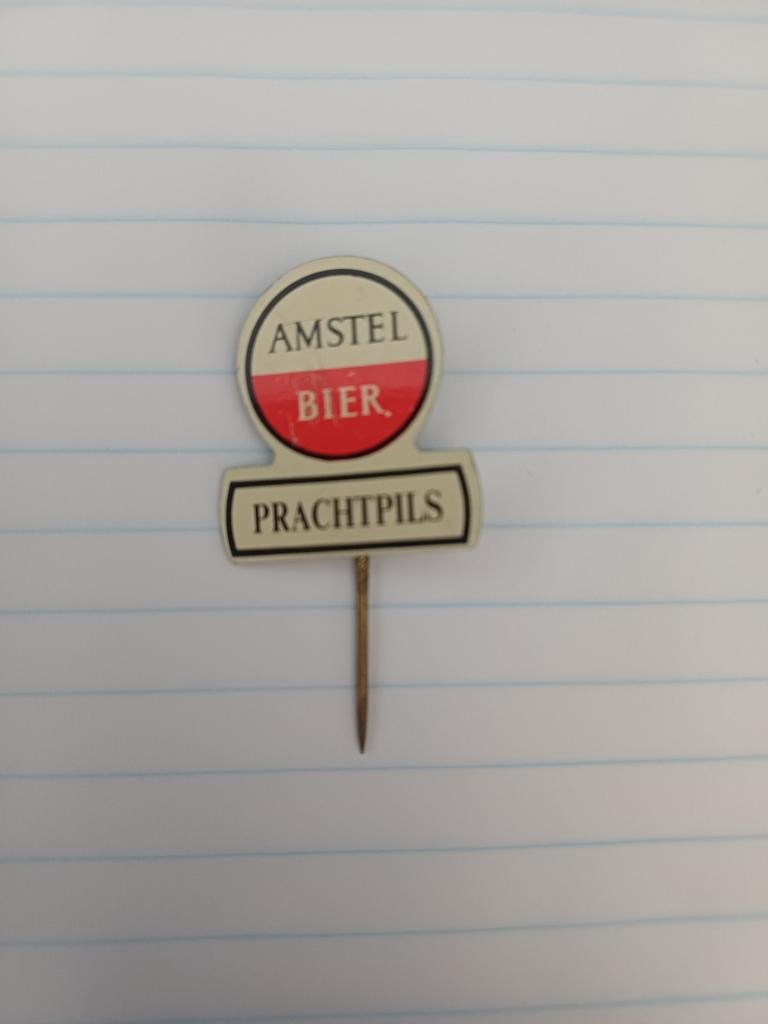 Vintage Amstel Bier Prachtpils Speldje, Verzamelen, Speldjes, Pins en Buttons, Ophalen of Verzenden