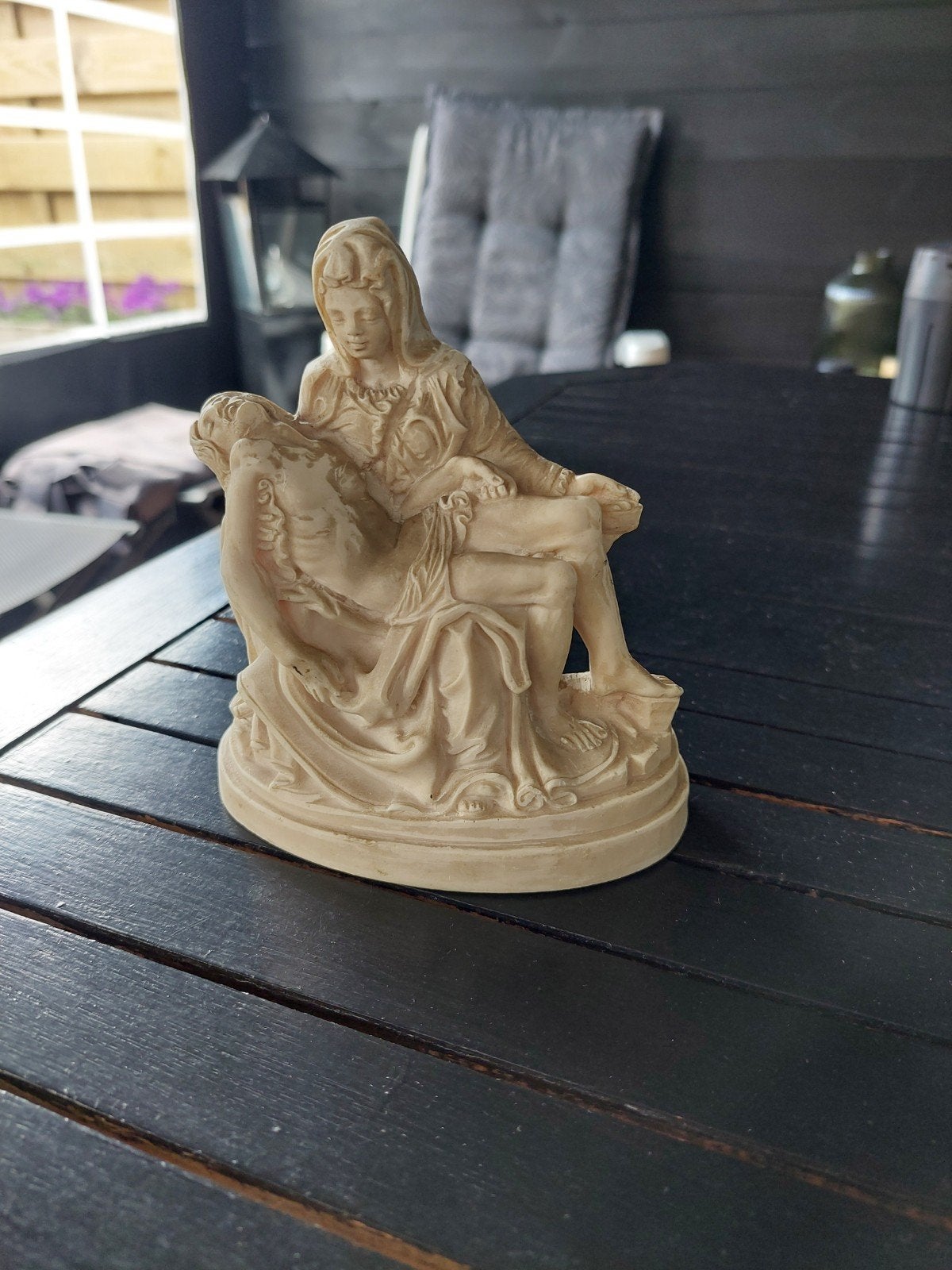 Pieta beeldje Michelangelo albast, Ophalen of Verzenden, Gebruikt