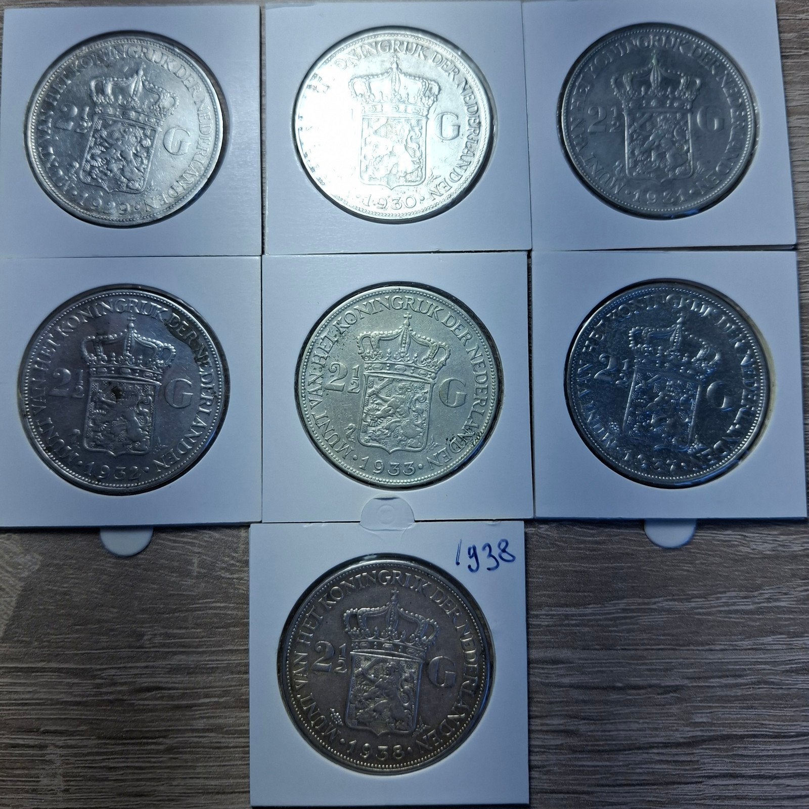 Serie rijksdaalders 1929-1938 | Wilhelmina, Postzegels en Munten, Setje, Zilver, Ophalen of Verzenden, Koningin Wilhelmina