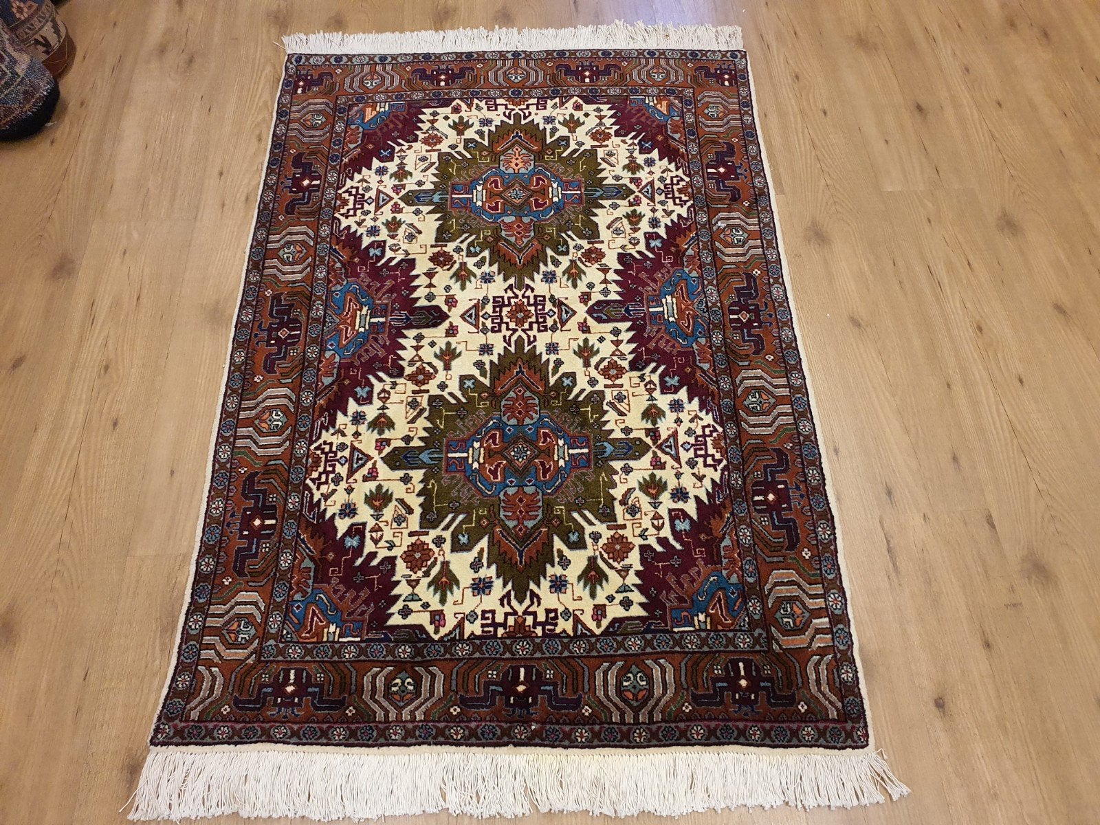 Handgeknoopt perzisch tapijt tabriz 161x103, Info@SlatsAntiek.nl, 100 tot 150 cm, Perzisch, Vof Slats Antiek