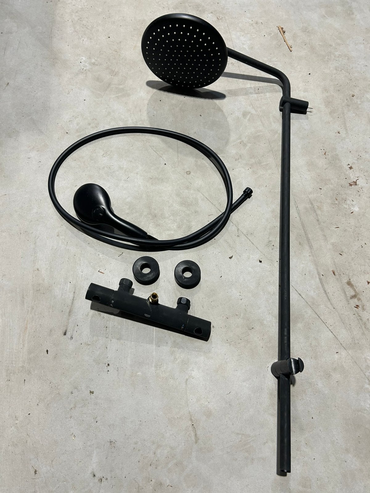 GROHE regendoucheset mat zwart – compleet en werkend, Ophalen of Verzenden, Gebruikt, Douche