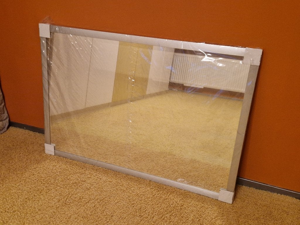 Spiegel met aluminium omlijsting!! Spiegel is NIEUW!!, Ophalen, Minder dan 50 cm, Nieuw, Minder dan 100 cm