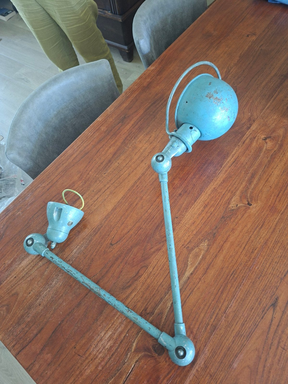 Vintage Jielde wandlamp, mintgroen, industriële stijl, Ophalen of Verzenden