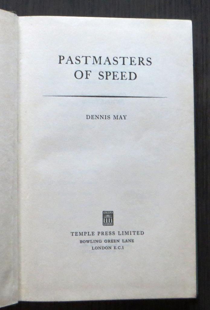 Pastmasters of Speed (Dennis May) - 1958 (1e druk), Verzenden, Gelezen, Algemeen