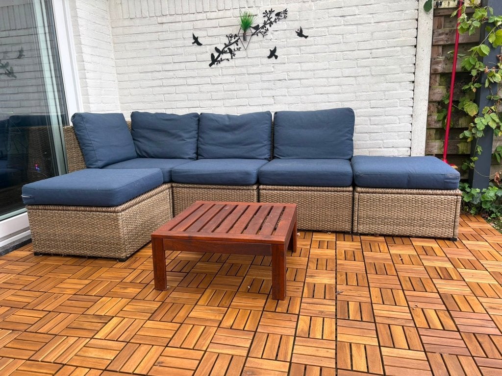 Modulaire Ikea SOLLERÖN loungeset met opbergruimte, Tuin en Terras, Ophalen, 5 zitplaatsen, Gebruikt, Bank