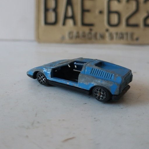 Mercedes Benz C111 schaalmodel 1:43 Polistil blauw C 111, Hobby en Vrije tijd, Ophalen of Verzenden, Gebruikt, Auto, Overige merken