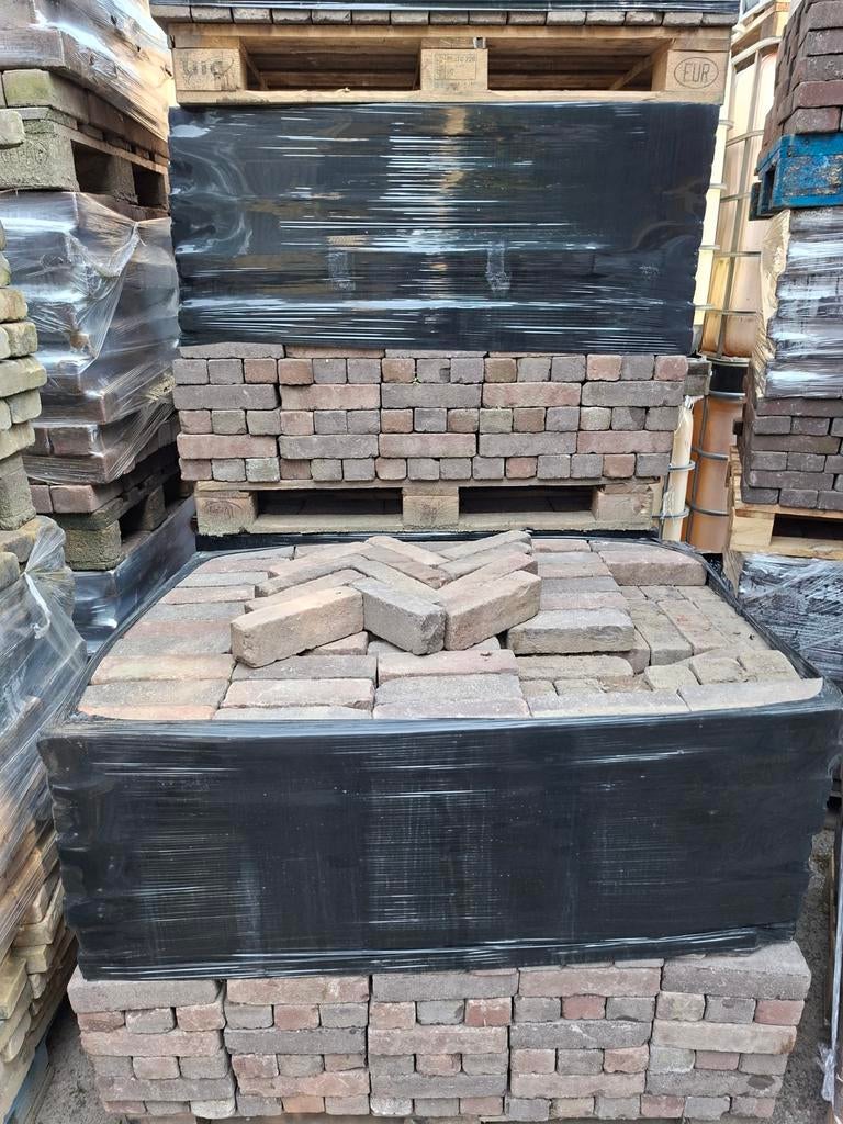 Gebakken klinkers, 35 m2 op pallets!, Ophalen, Gebruikt, Keramiek, Klinkers