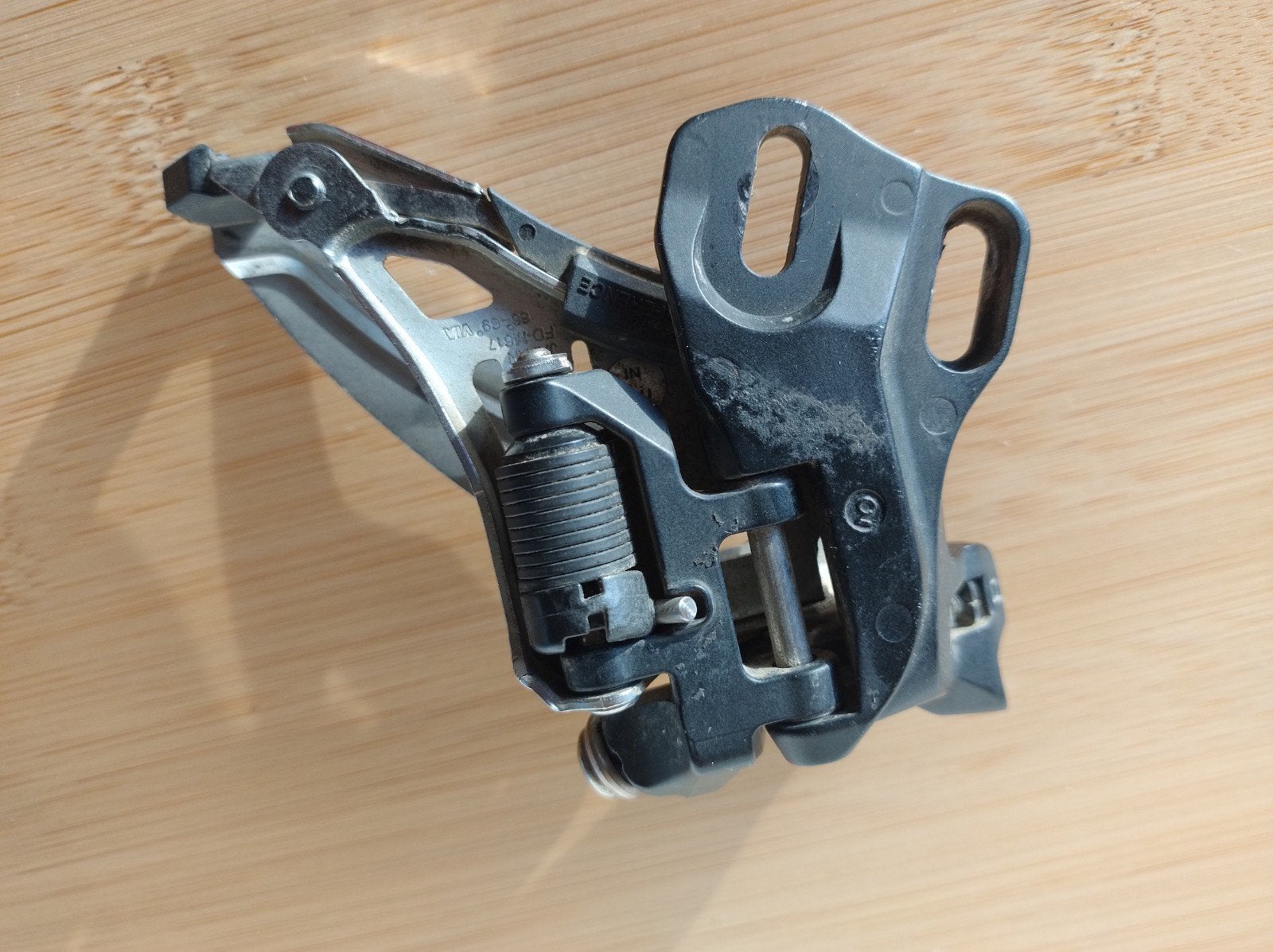 Shimano Deore FD-M617 Voorderailleur - Gebruikt, Gebruikt, Ophalen of Verzenden, Derailleur of Ketting, Aluminium