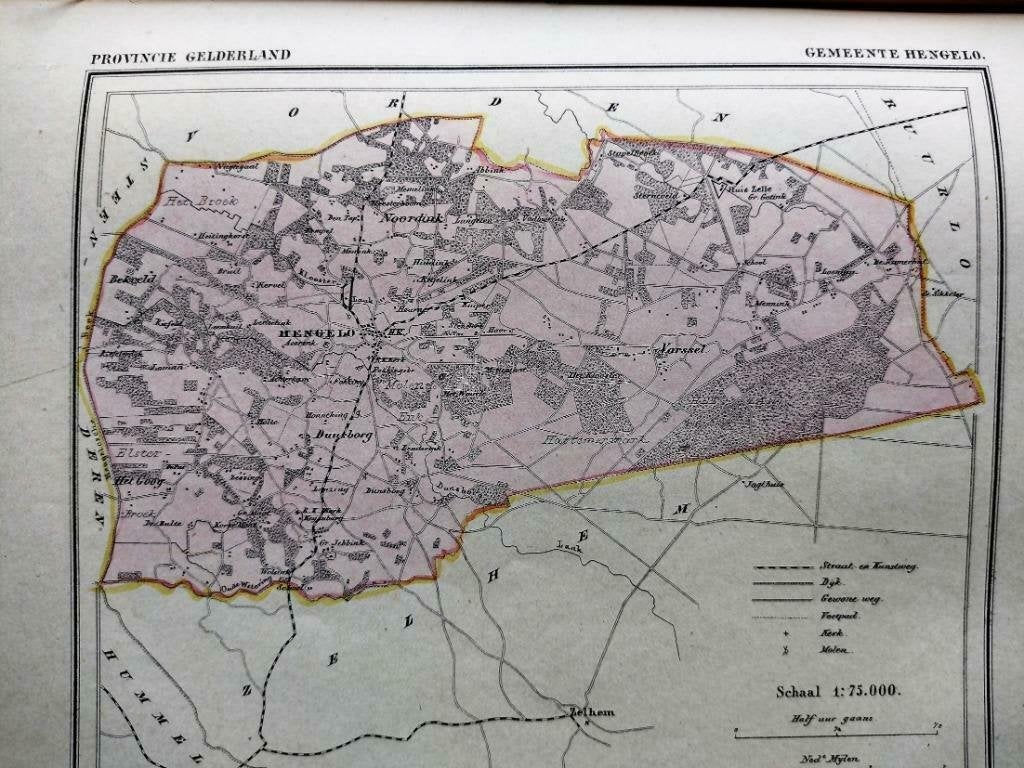 099 / Hengelo/ Vassel/ Noordink/ Dunsborg Litho Kuyper GLD, Antiek en Kunst, Kunst | Litho's en Zeefdrukken, Ophalen of Verzenden