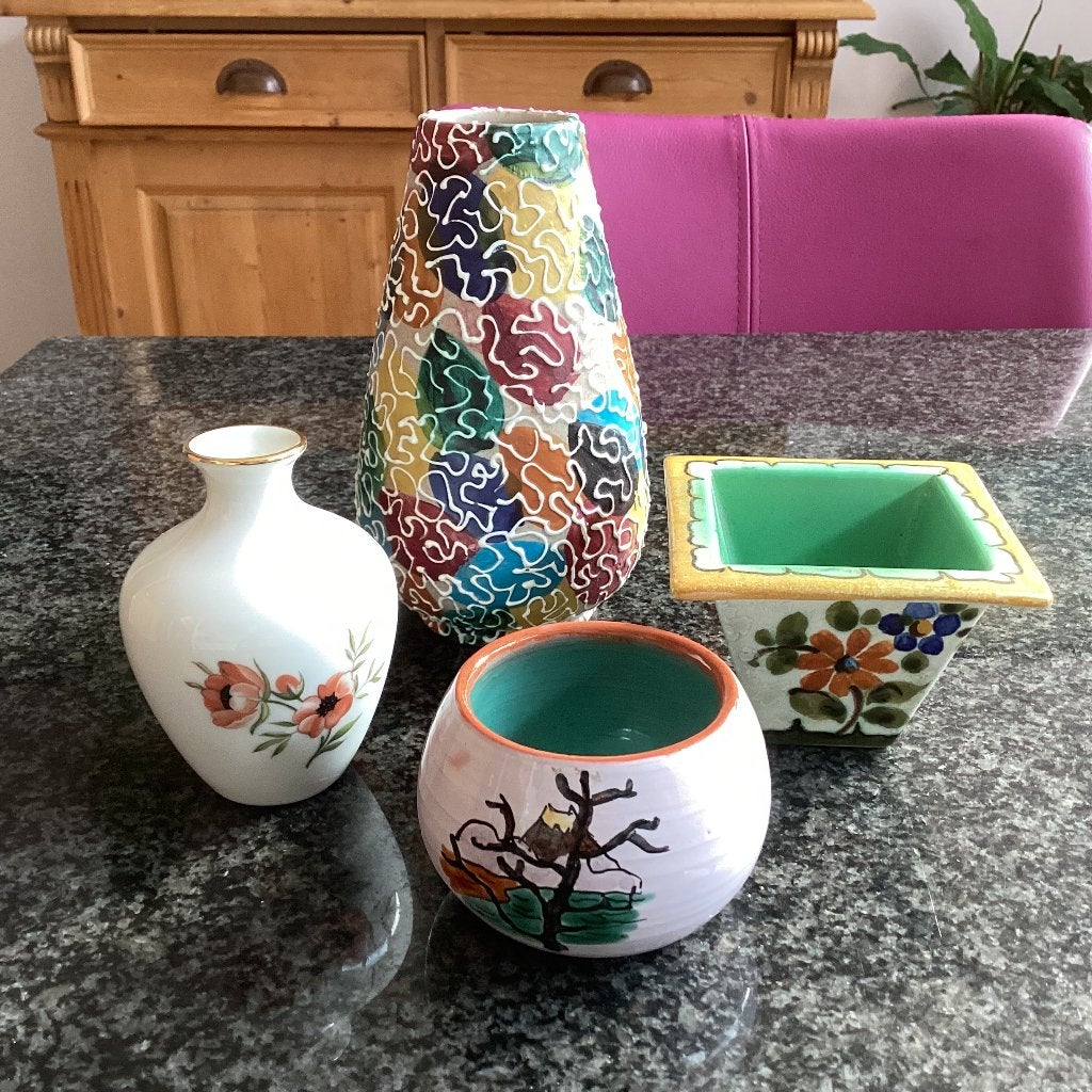 Vaasje, mini, kleurig, vintage, € 3,50 per stuk, Ophalen