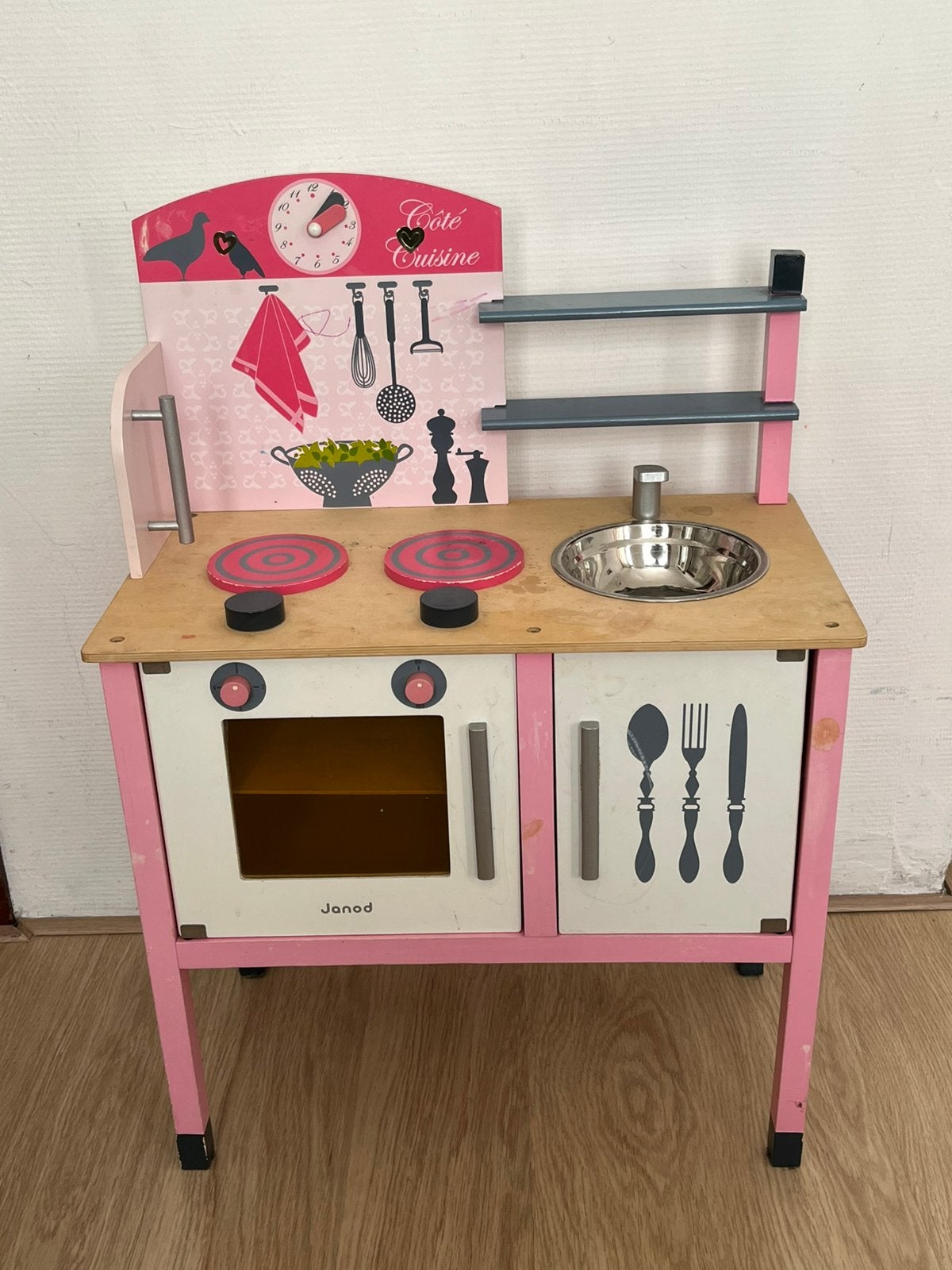 Janod Houten Speelkeuken. Roze, Ophalen, Gebruikt, Hout, Speelkeuken