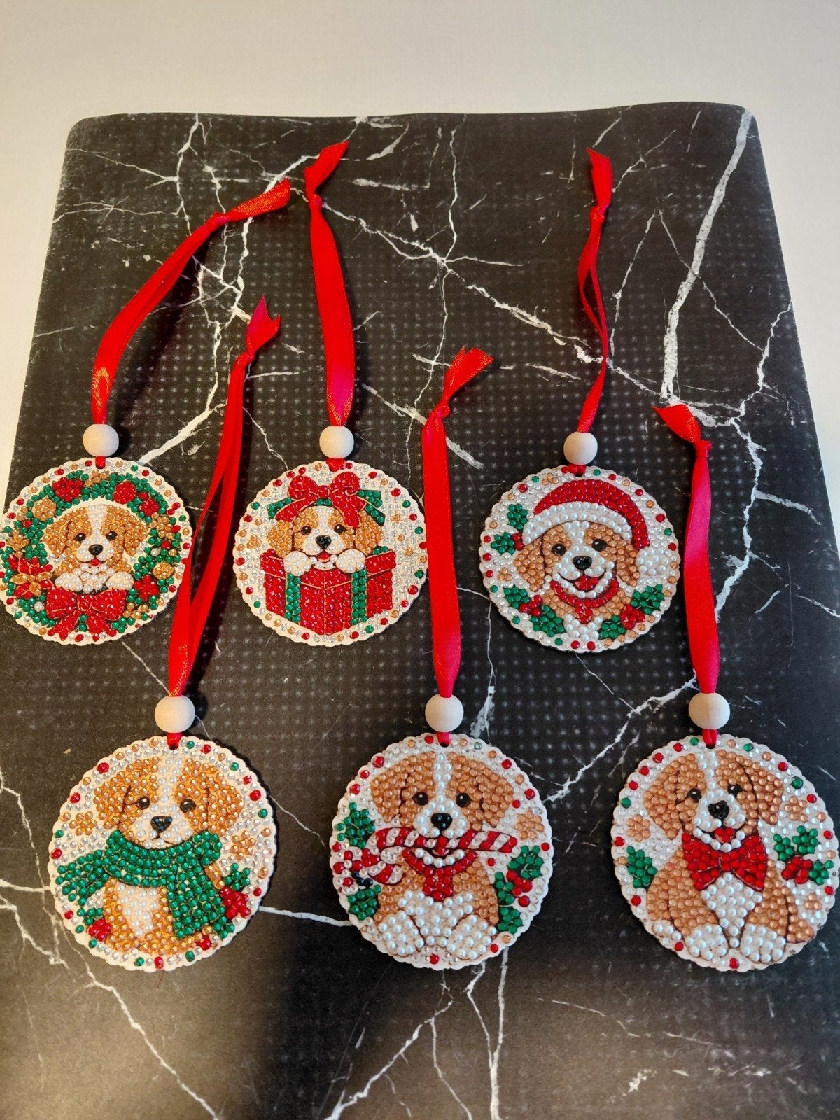 Serie  van 6 Diamond painting kerst hangers, Diversen, Ophalen of Verzenden, Nieuw