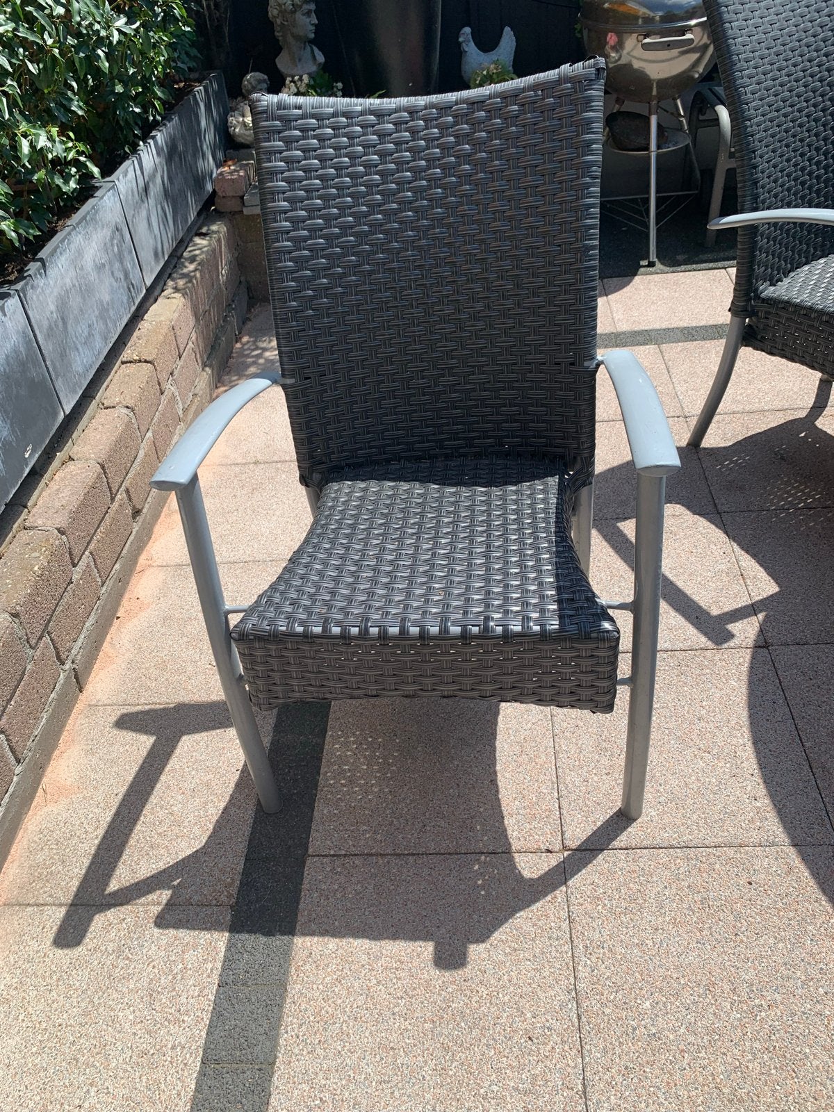 6 Tuinstoelen ps 15,00 6st 75,00 +kussens, Ophalen, Gebruikt, Eettafel, 6 zitplaatsen