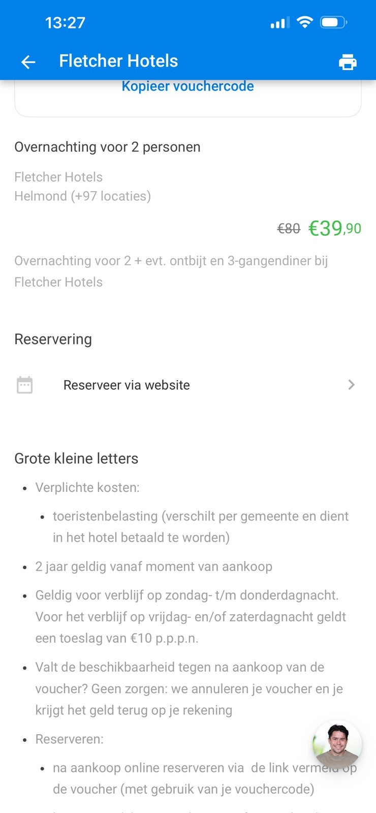 2 vouchers fletcher hotel, Twee personen, Overige soorten