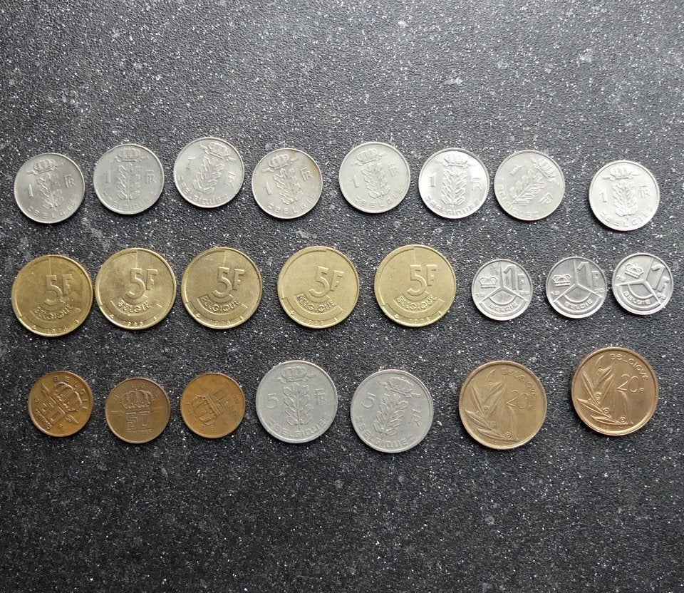 Belgische munten 1 5 20 Franc 50 Centimes België, Postzegels en Munten, Munten | België, Ophalen of Verzenden, Setje