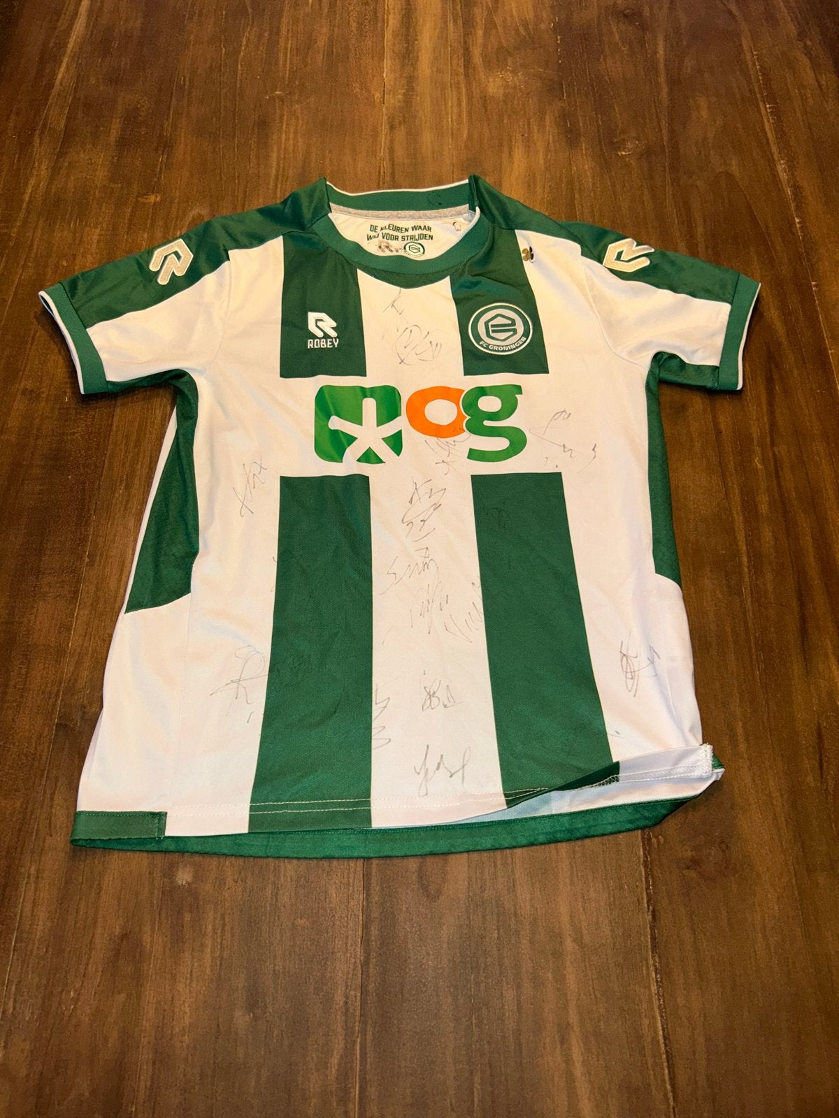 FC Groningen thuisshirt 2022/2023 - Maat 152 - Gesigneerd, Ophalen of Verzenden, Gebruikt, Jongen of Meisje, Shirt of Longsleeve