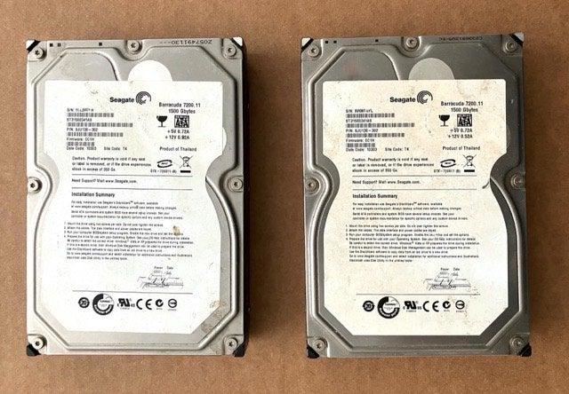 2 x Seagate Barracuda HDD - 1,5 TB, Computers en Software, Harde schijven, Verzenden, Gebruikt, Desktop