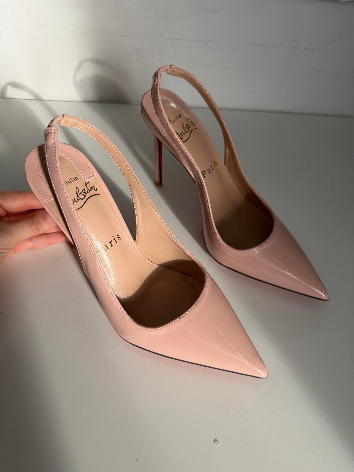 Christian Louboutin punthakken, Ophalen of Verzenden, Zo goed als nieuw, Roze, Pumps