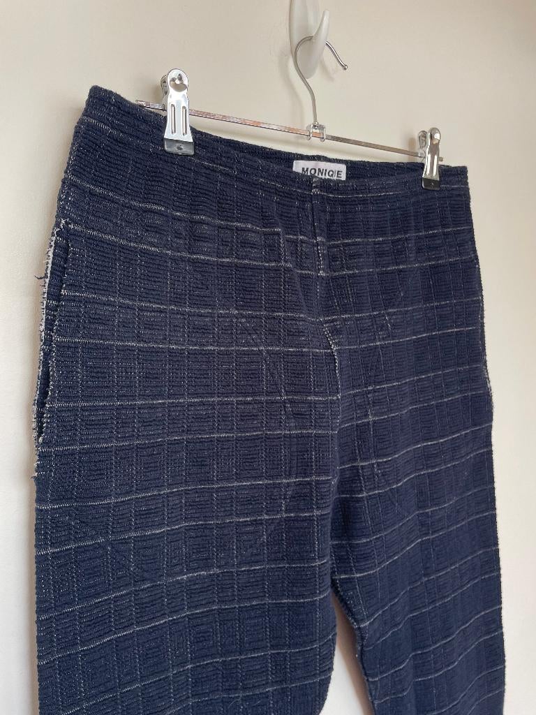 Monique van Heist broek S boucle blauw geruit high waist, Kleding | Dames, Webshop@moniquevanheist.com, Moniquevanheist, Blauw