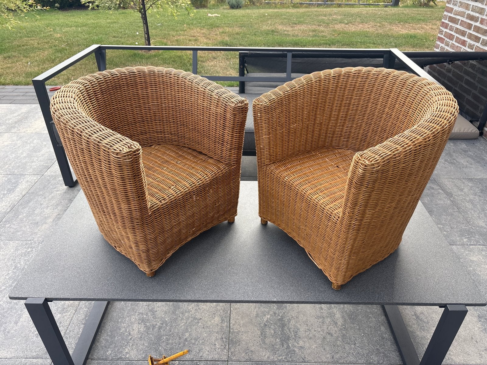 Twee rieten kinder fauteuils - Zo goed als nieuw, Ophalen, Twee, Bruin, Riet of Rotan