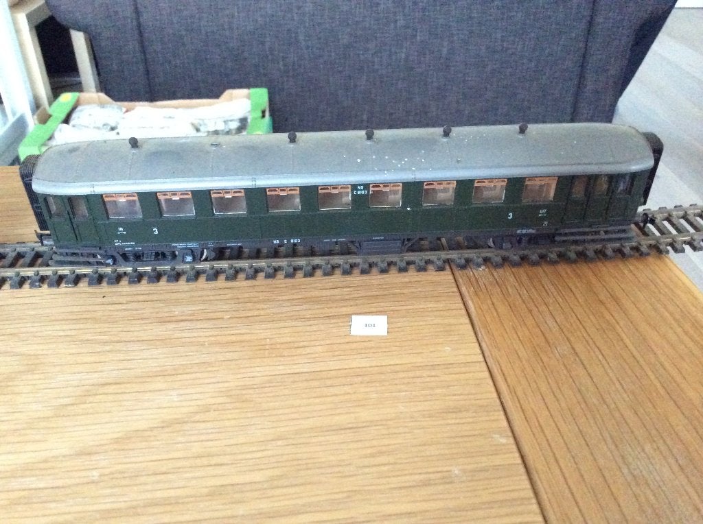 Roco groen NS-rijtuig 3e klas NS C 8103 - vintage modelspoor, Gebruikt, Gelijkstroom, Wagon, Ophalen of Verzenden