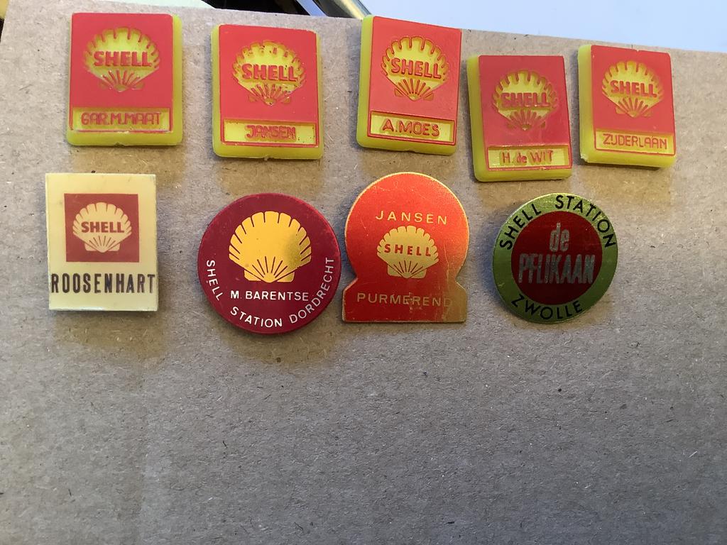 9 speldjes Shell Stations, Ophalen of Verzenden, Gebruikt, Overige onderwerpen