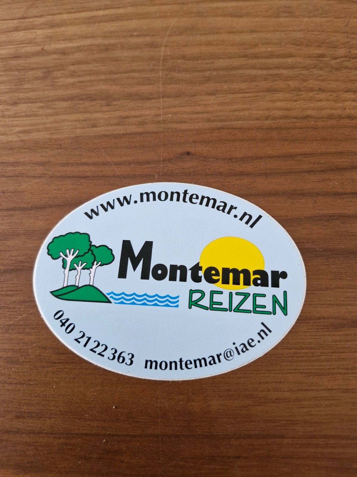 10583 Montemar Reizen Sticker - Nieuw, Ophalen of Verzenden, Nieuw, Bedrijf of Vereniging