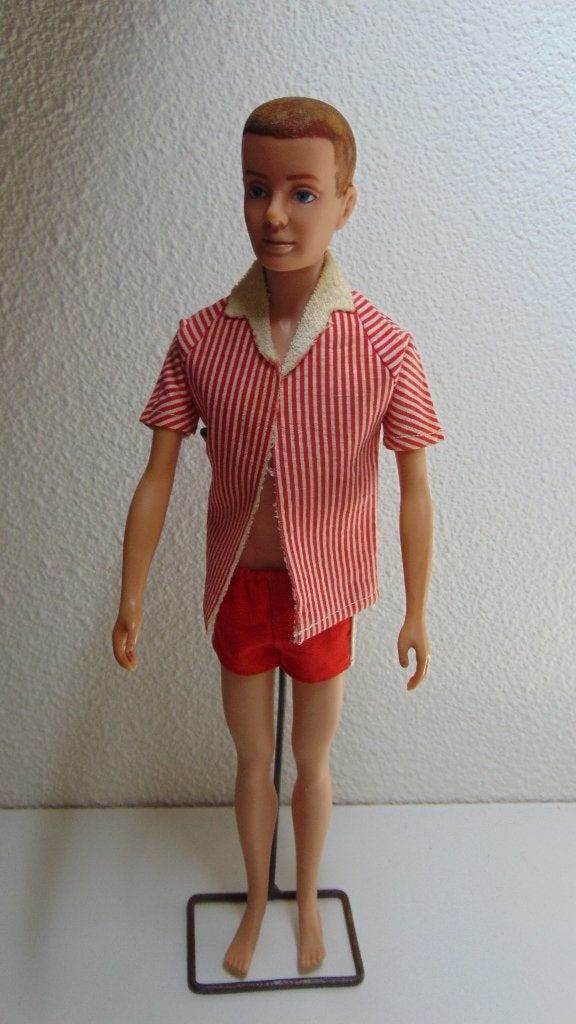 1e Vintage Ken met flocked hair, Ophalen of Verzenden, Gebruikt, Pop