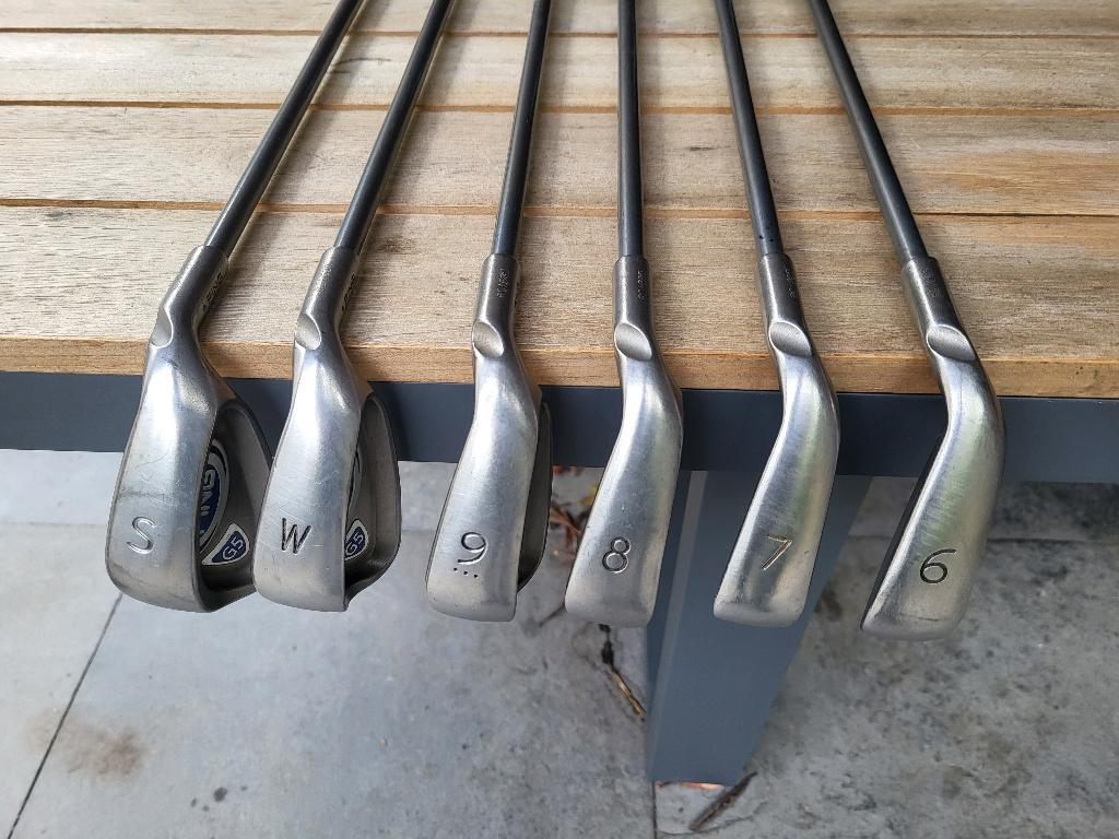 Ping G5 ijzerset 6-S (Blue Dot) graphite shafts –goede staat, Ophalen, Gebruikt, Set, Ping