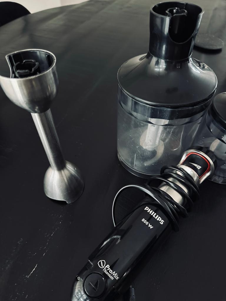 Philips ProMix Titanium Staafmixer Set 800W, Gebruikt, 3 snelheden of meer, Ophalen of Verzenden, Vaatwasserbestendig