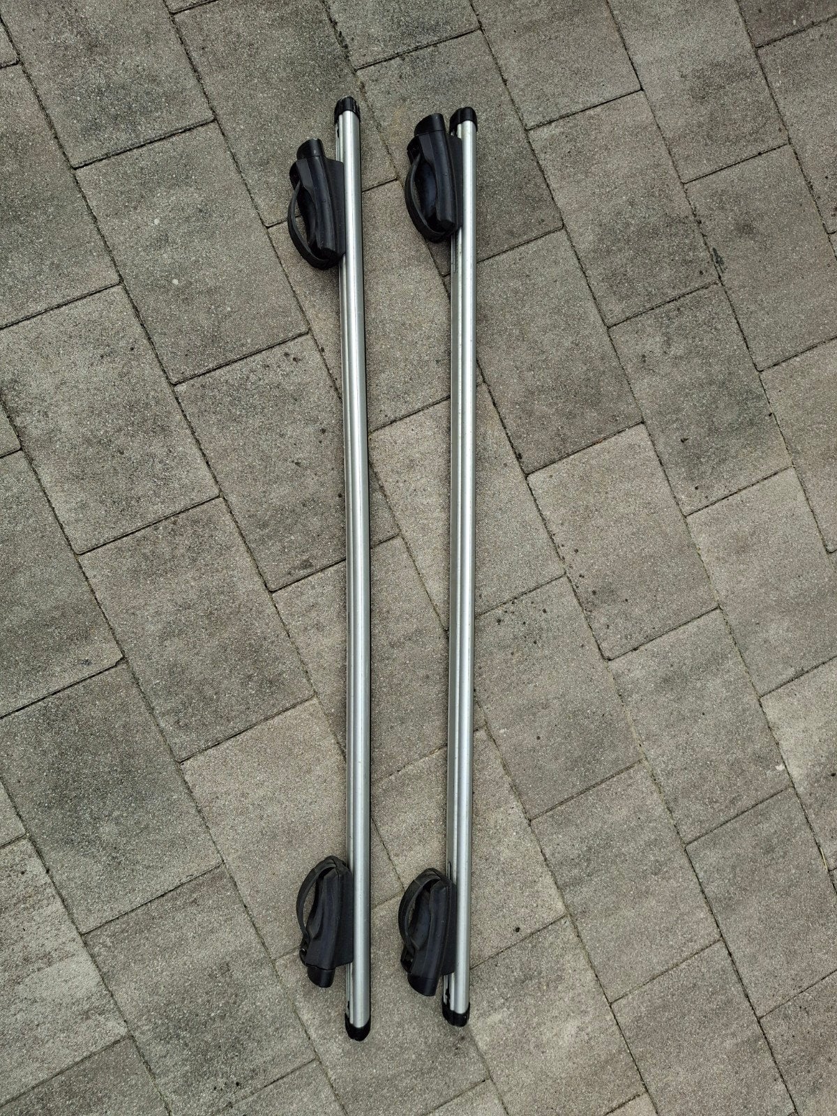 Set van 2 aluminium dakdragers, Ophalen, Gebruikt