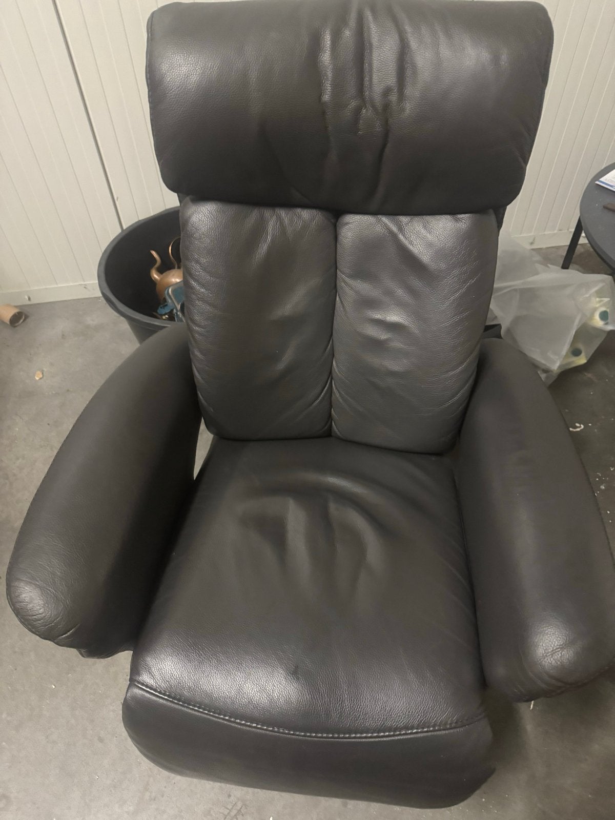 Himolla Relaxfauteuil - Zwart Leer met Afstandsbediening, Huis en Inrichting, Ophalen, Gebruikt, Leer, 75 tot 100 cm