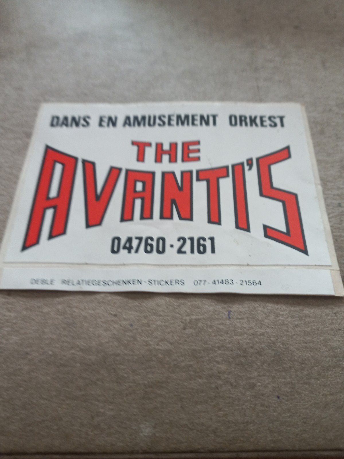 Vintage Sticker: Dans- en Amusement Orkest The Avanti's, Ophalen of Verzenden, Gebruikt, Overige typen